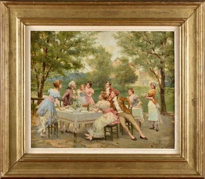 Mariano ALONZO PÉREZ (1857-1930) Lunch Oil...