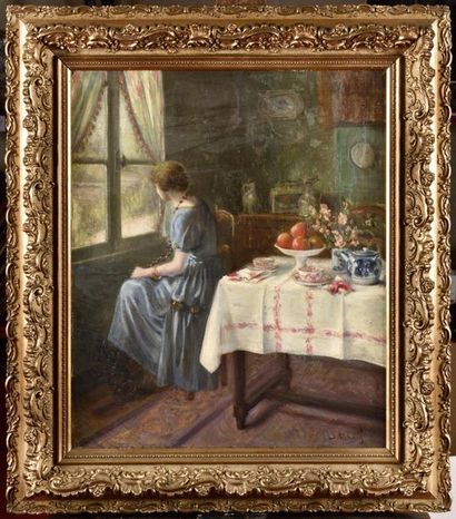 Suzanne RICHARD (1896-?) Une femme à sa fenêtre...