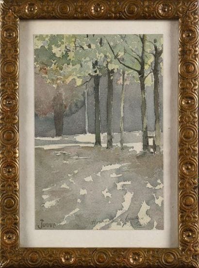 JOUVE Les grands arbres, Watercolour, signed...