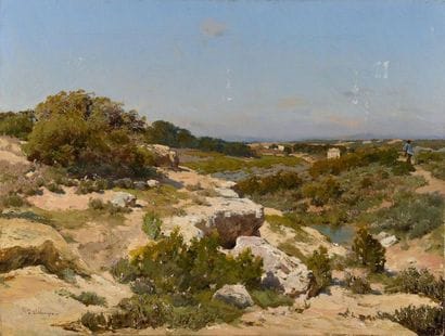 Theophile DECANIS (1847-1917) Spring on the...