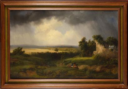 School of the 19th century Cavaliers Oil...