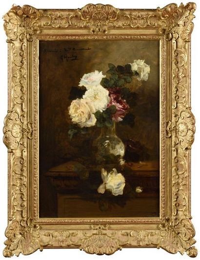 SCHOOL end XIXth beginning XXth Vase of roses...