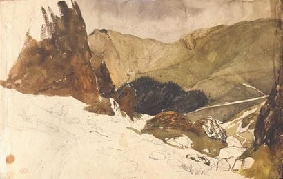 Paul HUET (1803-1869) Paysage d'Auvergne...