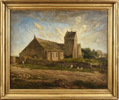 François MILLET (1851-1917) L'église de Greville...