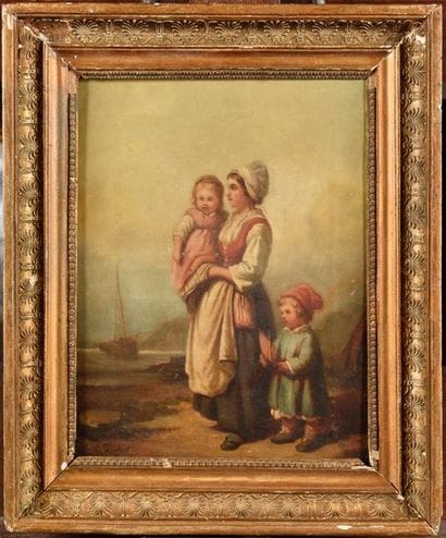 Louis Aimé JAPY (1840-1916) Au bord de l'étang...