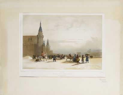 LOT DE 4 GRAVURES : 

1) Le pont de police....