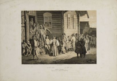 LOT DE 3 GRAVURES : 

1) Kibitka d’hiver....