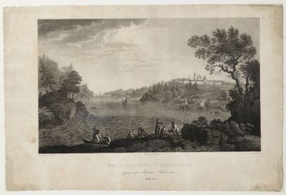 VUE DU MONASTERE DE VALAAM. 

Gravure, d’après...