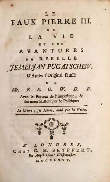LE FAUX PIERRE III OU LA VIE ET LES AVENTURES...