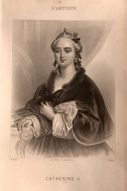 LOT DE TROIS GRAVURES : 

1) Catherine II....