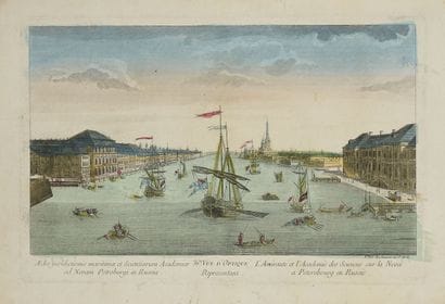 LOT DE 4 GRAVURES : 

1) Le pont de police....