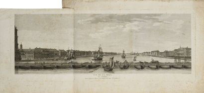 LOT DE 3 GRAVURES : 

1) Vue de la Neva....