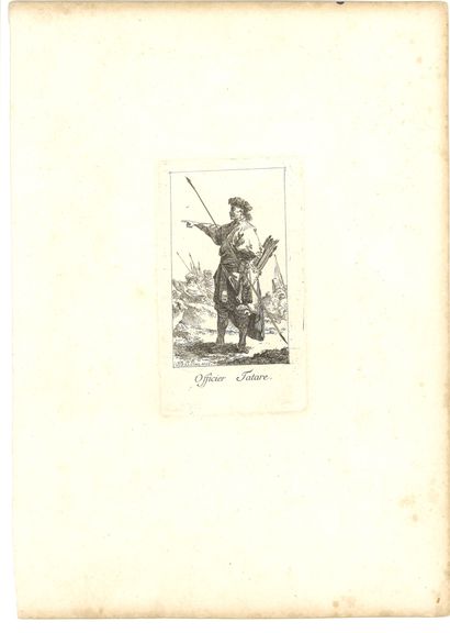 LOT DE DEUX GRAVURES : 1) Officier tatars....