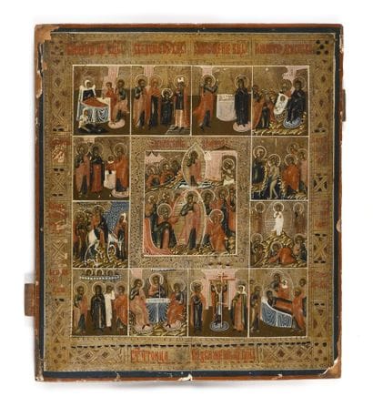 ICONE « LES DOUZE FETES »

Tempera sur bois

Russie,...