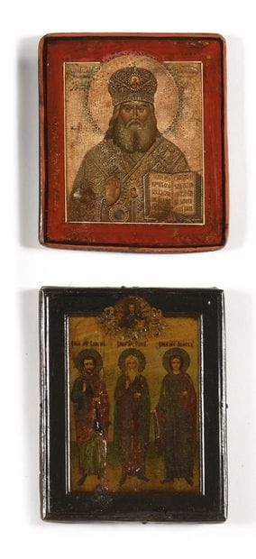 
LOT DE 11 ICONES DE TAILLES DIFFERENTES.

Tempera...