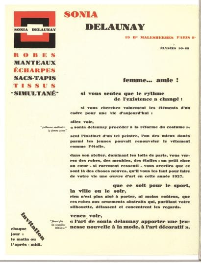 DELAUNAY SONIA (1885-1979)

Tract publicitaire...