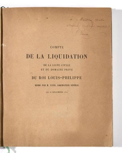 « COMPTE DE LA LIQUIDATION DE LA LISTE CIVILE...