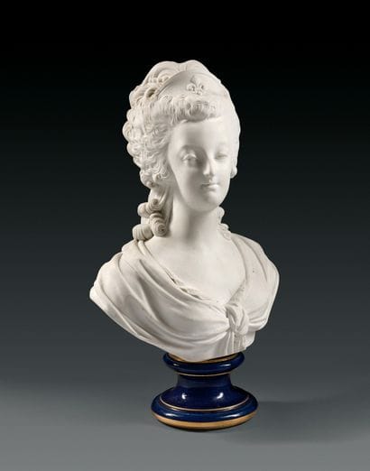 SEVRES Buste en biscuit de porcelaine dure...