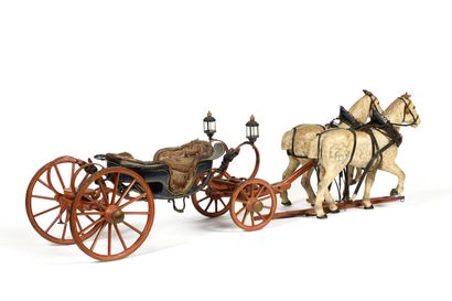 LANDAU D’EPOQUE NAPOLEON III, Caisse en bois...