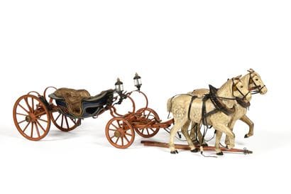 LANDAU D’EPOQUE NAPOLEON III, Caisse en bois...