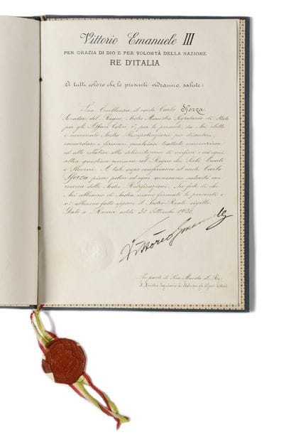 ITALIE SOUVENIRS DU COMTE CARLO SFORZA -Nomination...
