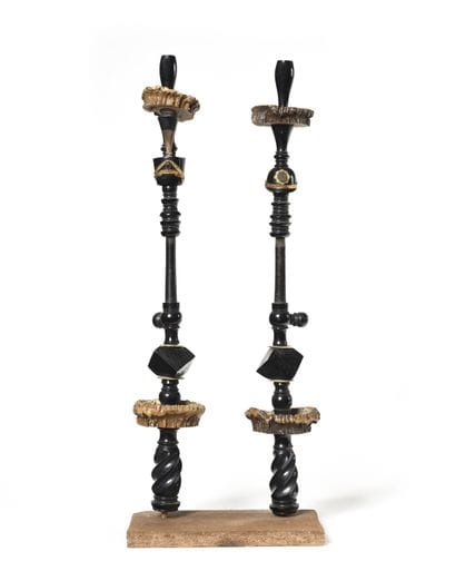 DEUX EMBOUTS DE PIPES DE RESERVISTES ALLEMANDS,...
