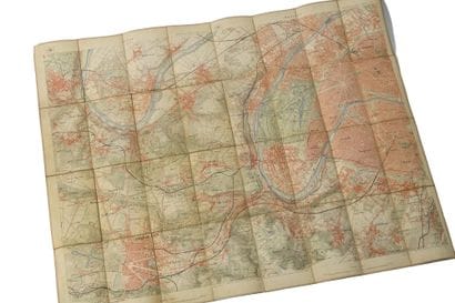 PLAN DE PARIS ET DE SES ENVIRONS gravé et...