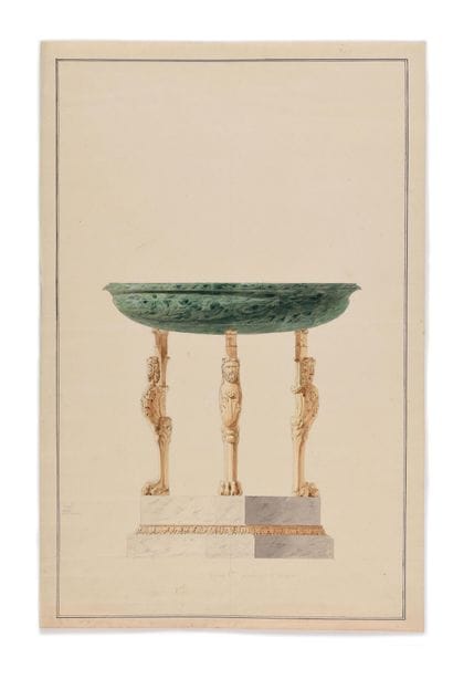 CHARLES PERCIER (1764-1838) Aquarelle originale...