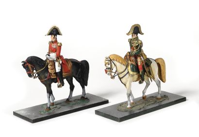 EMANUEL DE GROUCHY ET LANNES A CHEVAL. Deux...