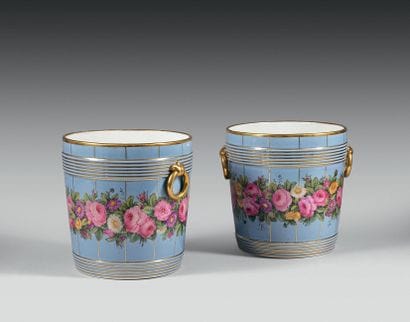 PARIS Paire de cache-pots cylindriques en...