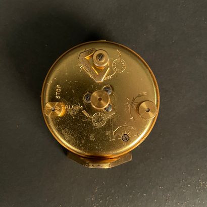 JAEGER LECOULTRE TRAVEL ALARM CLOCK. Gold-plated...