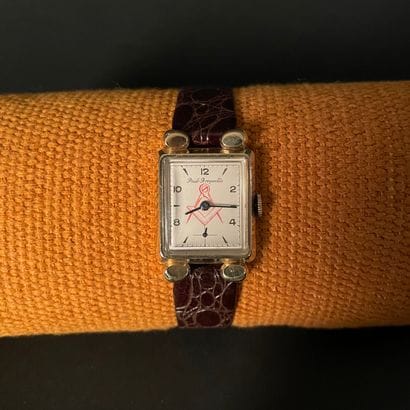 PAUL BREGUETTE About 1960. Gold-plated wristwatch....