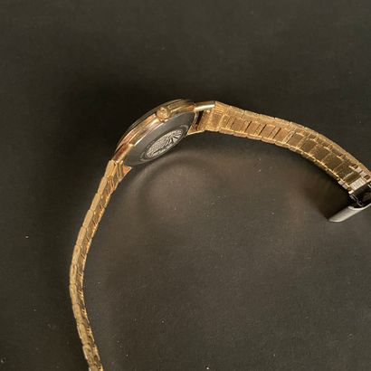 ENICAR Gold-plated wristwatch. Marbled brown...