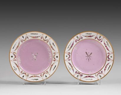 
SÈVRES Two plates in hard porcelain of the...