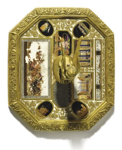 
THE BATTLE OF ALEXANDER Octagonal desk paperweight....