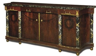 IMPOSING CURVED SIDE CABINET in mahogany...