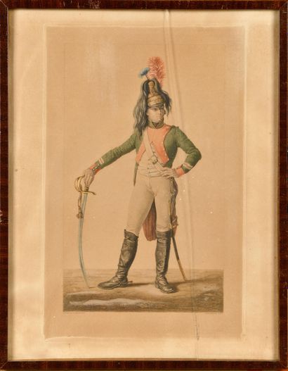THREE ENGRAVINGS AND PRINT : Two photogravures...