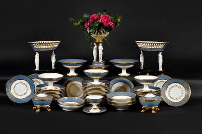 PARIS, DAGOTY, Important porcelain service...