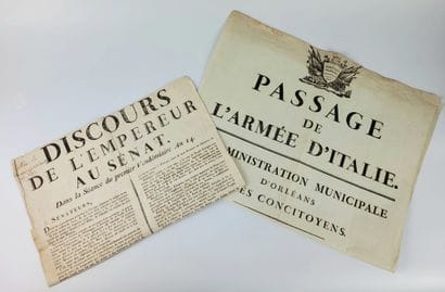 SET OF TWO ADVERTISING PLACARDS PRINTED IN...