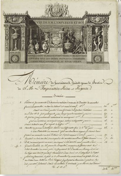 RARE INVOICE FROM BIENNAIS FOR H.M. THE QUEEN...