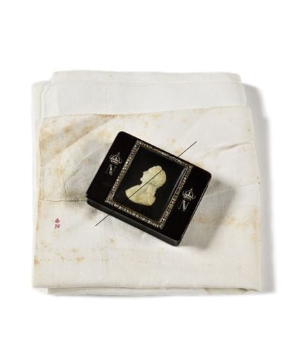 THE EMPEROR NAPOLEON I. Rare pillowcase of...