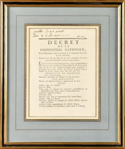 SET OF FOUR FRAMES: -BY THE KING. Decree...