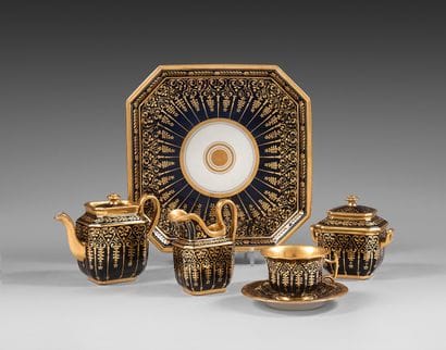 BRUSSELS, JACQUET Porcelain cabaret with...