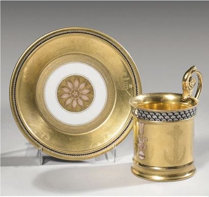 SEVRES A Fragonard porcelain cup and saucer...