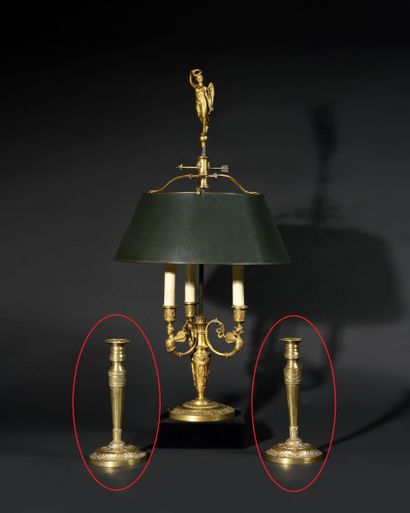A PAIR OF SEDITIOUS CANDLES in brass, the...