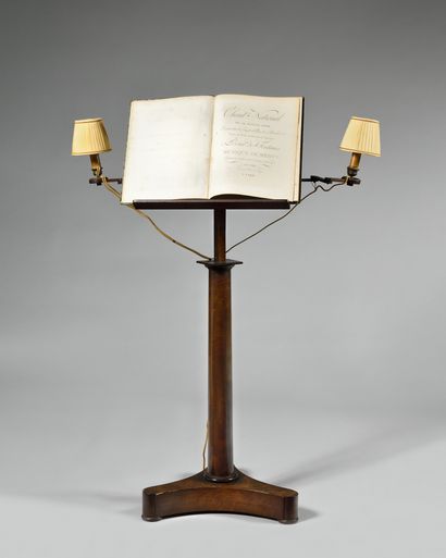 A TWO-PARTY mahogany and mahogany veneer...