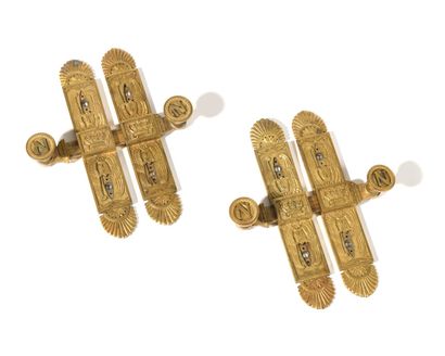 TWO IMPORTANT PAIRS OF TARGETTES FROM THE...