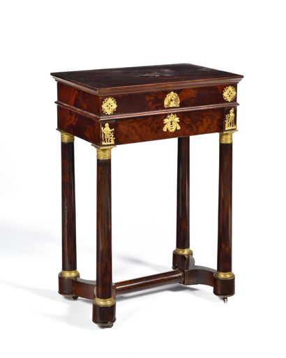 Rectangular mahogany and mahogany veneer...