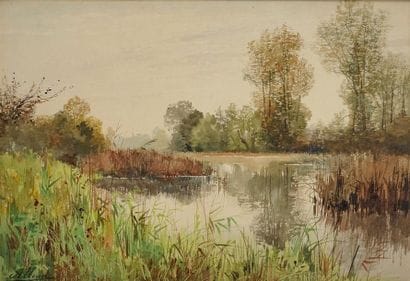 Auguste ALLONGE (Paris 1833 - Marlotte 1898)
Bord...