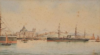 Emile HENRY (? 1842 - ? 1920)
Le port de...